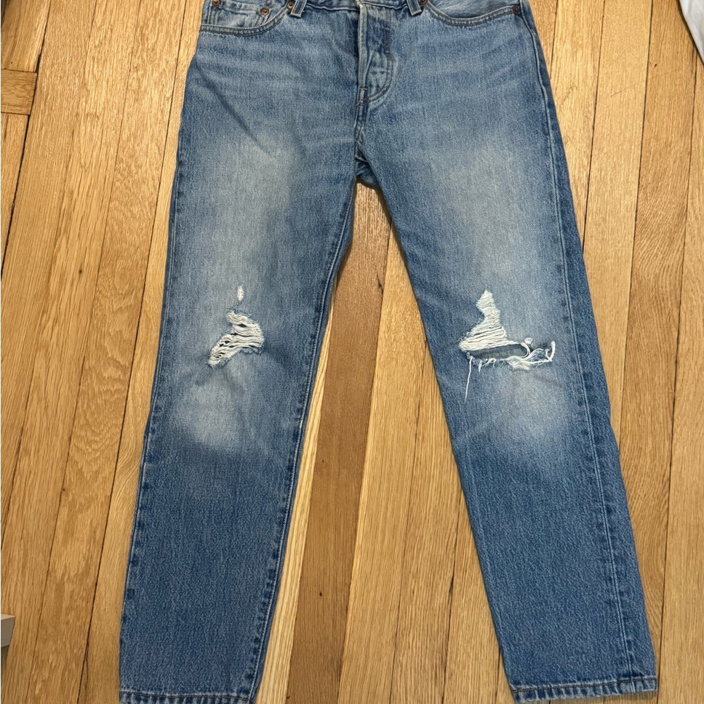 Levi's Blue Skinny Distressed Jeans